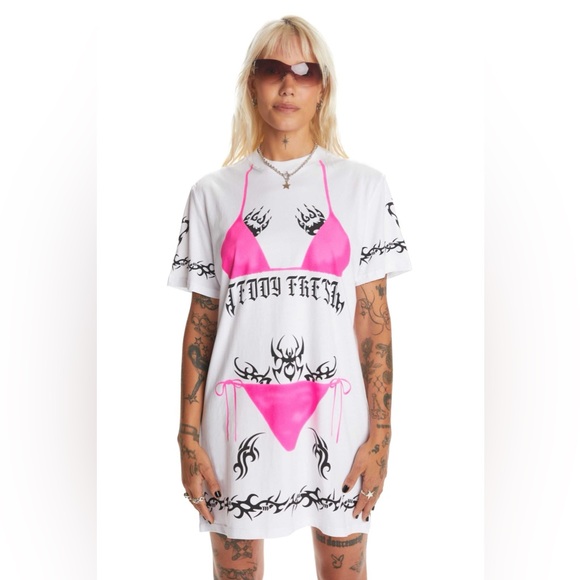Teddy Fresh Tattoo T-Shirt Dress - Picture 3 of 5